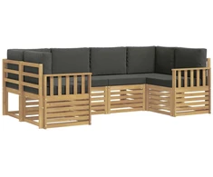 Lauko sofos komplektas 5 pcs Balta ir antracito