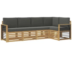 Lauko sofos komplektas 5 pcs Balta ir antracito