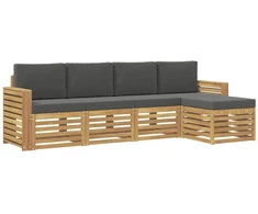 Lauko sofos komplektas 5 pcs Balta ir antracito