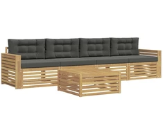 Lauko sofos komplektas 5 pcs Balta ir antracito