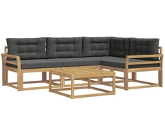 Lauko sofos komplektas 5 pcs Balta ir antracito 79 x 79 x 37 cm