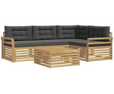 Lauko sofos komplektas 5 pcs Balta ir antracito 79 x 79 x 37 cm