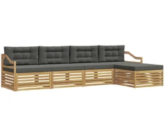 Lauko sofos komplektas 5 pcs Balta ir antracito Poliesteris