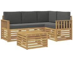 Lauko sofos komplektas 5 pcs Balta ir antracito 59 x 59 x 37 cm