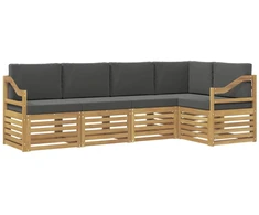 Lauko sofos komplektas 5 pcs Balta ir antracito