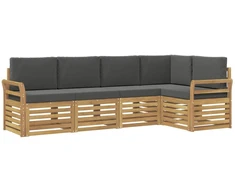 Lauko sofos komplektas 5 pcs Balta ir antracito