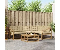 Lauko sofos komplektas 5 pcs Balta ir kreminė 79 x 79 x 37 cm