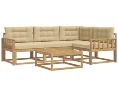 Lauko sofos komplektas 5 pcs Balta ir kreminė 79 x 79 x 37 cm