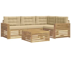 Lauko sofos komplektas 5 pcs Balta ir kreminė 79 x 79 x 37 cm