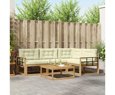 Lauko sofos komplektas 5 pcs Balta ir kreminė 79 x 79 x 37 cm