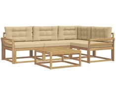 Lauko sofos komplektas 5 pcs Balta ir kreminė 79 x 79 x 37 cm