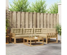 Lauko sofos komplektas 5 pcs Balta ir kreminė 79 x 79 x 37 cm