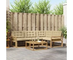 Lauko sofos komplektas 5 pcs Balta ir kreminė 79 x 79 x 37 cm