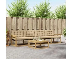 Lauko sofos komplektas 5 pcs Balta ir kreminė 79 x 79 x 37 cm