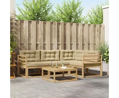 Lauko sofos komplektas 5 pcs Balta ir kreminė 79 x 79 x 37 cm