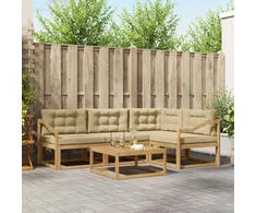 Lauko sofos komplektas 5 pcs Balta ir kreminė 79 x 79 x 37 cm