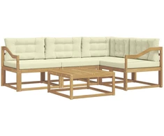 Lauko sofos komplektas 5 pcs Balta ir kreminė 79 x 79 x 37 cm