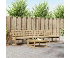 Lauko sofos komplektas 5 pcs Balta ir kreminė 79 x 79 x 37 cm