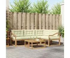 Lauko sofos komplektas 5 pcs Balta ir kreminė 79 x 79 x 37 cm