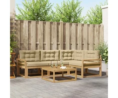 Lauko sofos komplektas 5 pcs Balta ir kreminė 79 x 79 x 37 cm