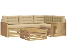 Lauko sofos komplektas 5 pcs Balta ir kreminė 79 x 79 x 37 cm