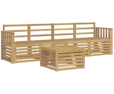 Lauko sofos komplektas 5 pcs Balta Kietos akacijos mediena