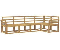 Lauko sofos komplektas 5 pcs Balta Kietos akacijos mediena