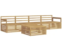 Lauko sofos komplektas 5 pcs Balta Kietos akacijos mediena
