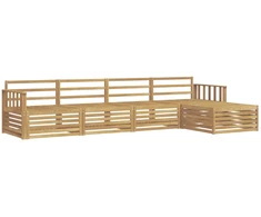 Lauko sofos komplektas 5 pcs Balta Kietos akacijos mediena
