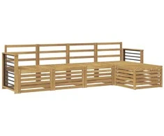Lauko sofos komplektas 5 pcs Balta Kietos akacijos mediena