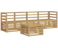 Lauko sofos komplektas 5 pcs Balta Kietos akacijos mediena