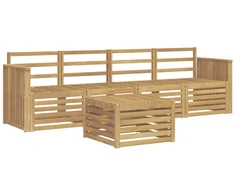 Lauko sofos komplektas 5 pcs Balta Kietos akacijos mediena