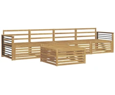 Lauko sofos komplektas 5 pcs Balta Kietos akacijos mediena
