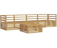 Lauko sofos komplektas 5 pcs Balta Kietos akacijos mediena
