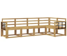 Lauko sofos komplektas 5 pcs Balta Kietos akacijos mediena