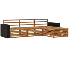 Lauko sofos komplektas 5 pcs Kietos akacijos mediena