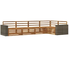Lauko sofos komplektas 5 pcs Natūrali 331 x 172,5 x 73 cm