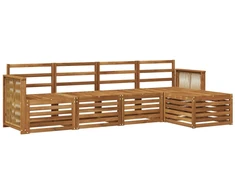 Lauko sofos komplektas 5 pcs Natūrali