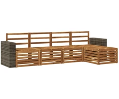 Lauko sofos komplektas 5 pcs Natūrali