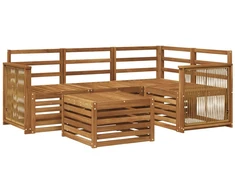 Lauko sofos komplektas 5 pcs Natūrali 59 x 59 x 37 cm