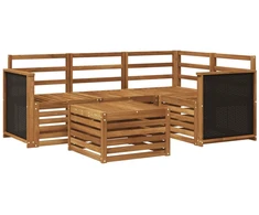 Lauko sofos komplektas 5 pcs Natūrali 59 x 59 x 37 cm