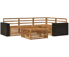 Lauko sofos komplektas 5 pcs Natūrali 79 x 79 x 37 cm