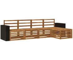 Lauko sofos komplektas 5 pcs Natūrali
