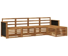 Lauko sofos komplektas 5 pcs Natūrali