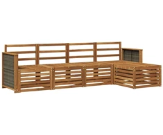 Lauko sofos komplektas 5 pcs Natūrali