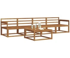 Lauko sofos komplektas 5 pcs Natūrali Kietos akacijos mediena