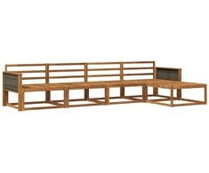 Lauko sofos komplektas 5 pcs Natūrali Kietos akacijos mediena