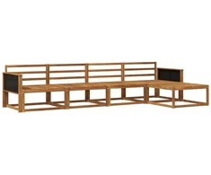 Lauko sofos komplektas 5 pcs Natūrali Kietos akacijos mediena