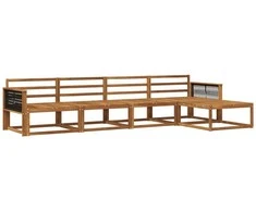 Lauko sofos komplektas 5 pcs Natūrali Kietos akacijos mediena