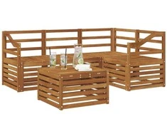 Lauko sofos komplektas 5 pcs Natūrali